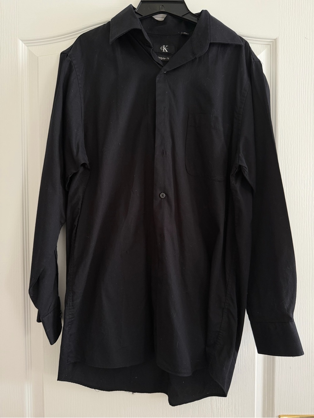 Calvin Klein Men's Black Button-Down Dress Shirt